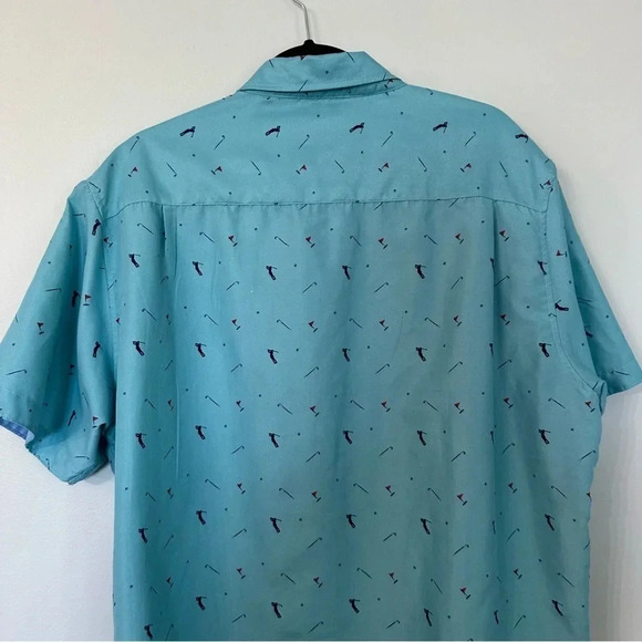 Charleston Threads Men's Short Sleeve Blue Golf Design Button Down Size XXL GUC - Picture 8 of 9